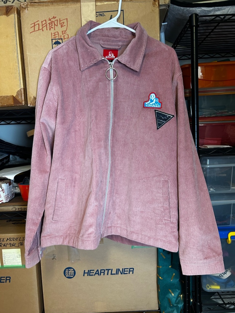 Jungles Rose Corduroy Zip Jacket with O-Ring Pull